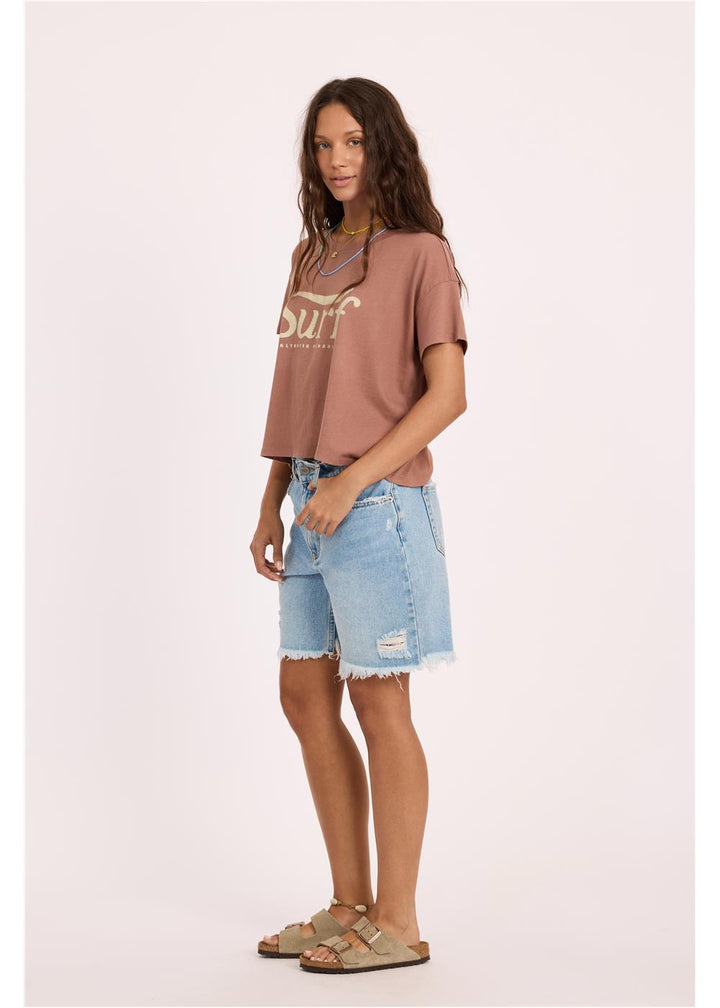 Daybreak Crop Ss Knit Tee
