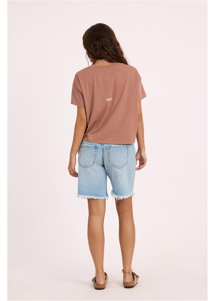 Daybreak Crop Ss Knit Tee