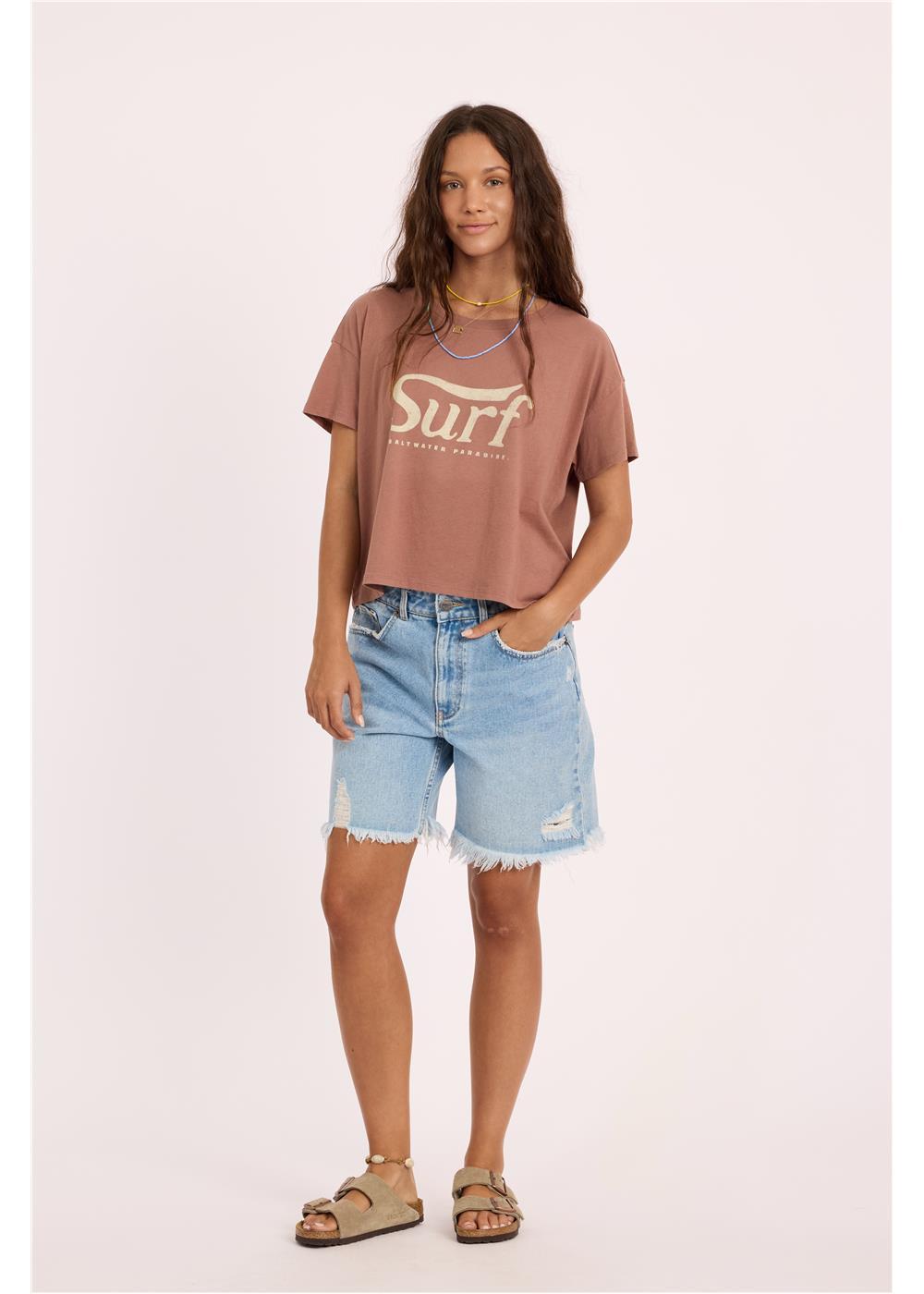Daybreak Crop Ss Knit Tee