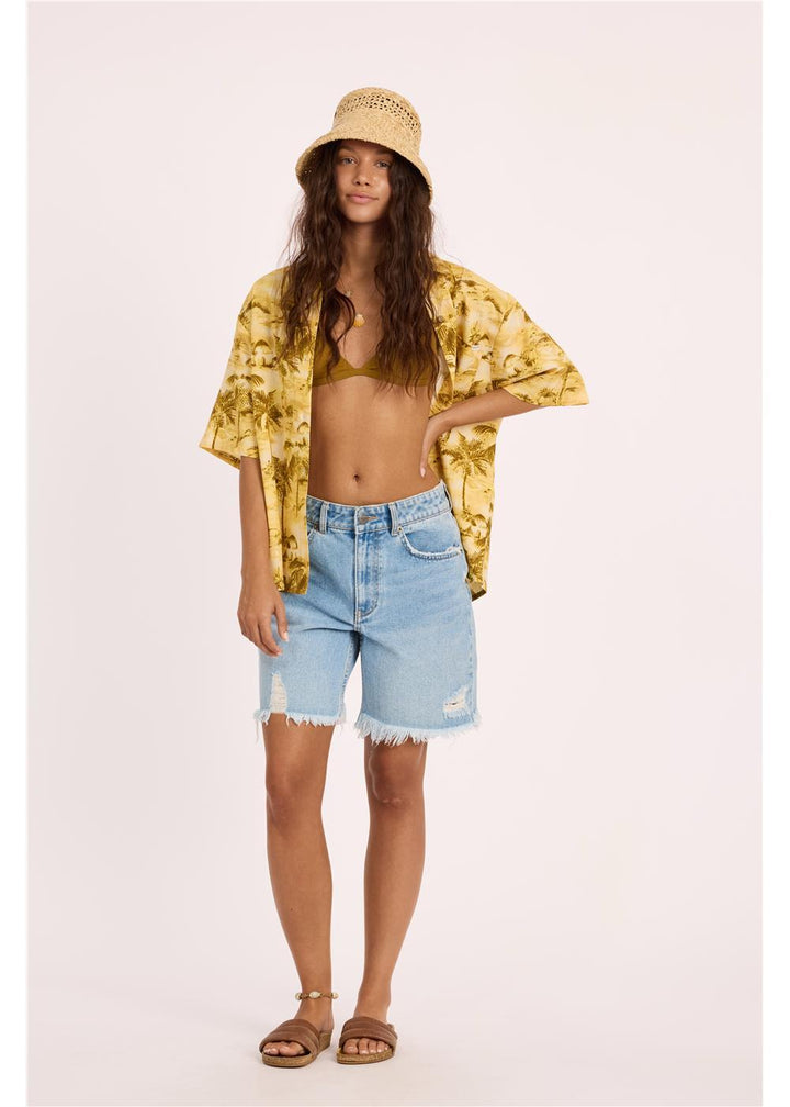 Distant Shores Ss Woven Top