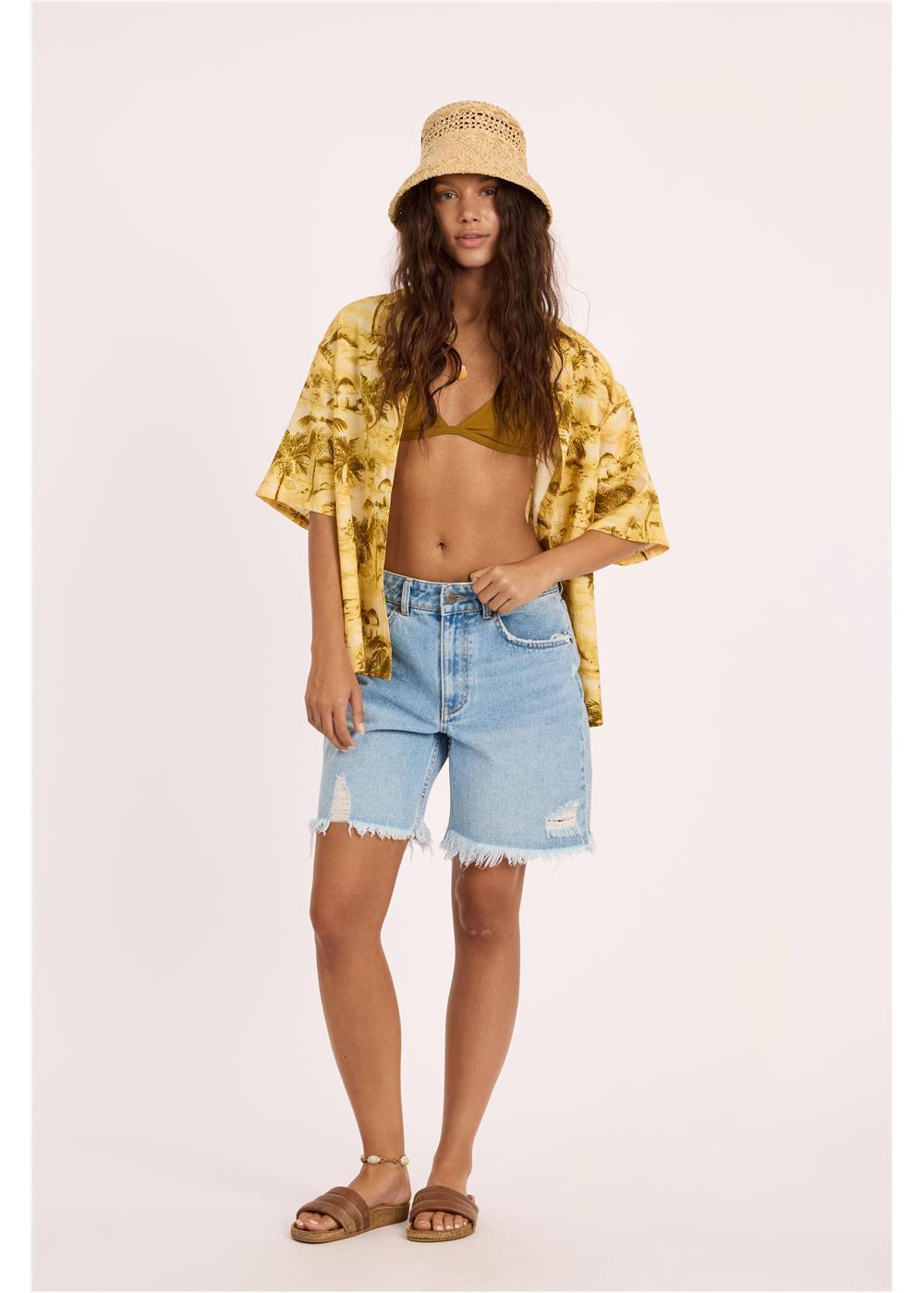 Distant Shores Ss Woven Top