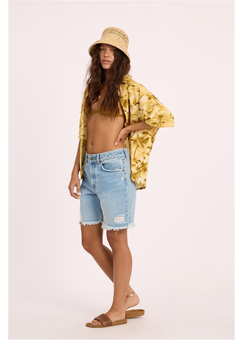 Distant Shores Ss Woven Top