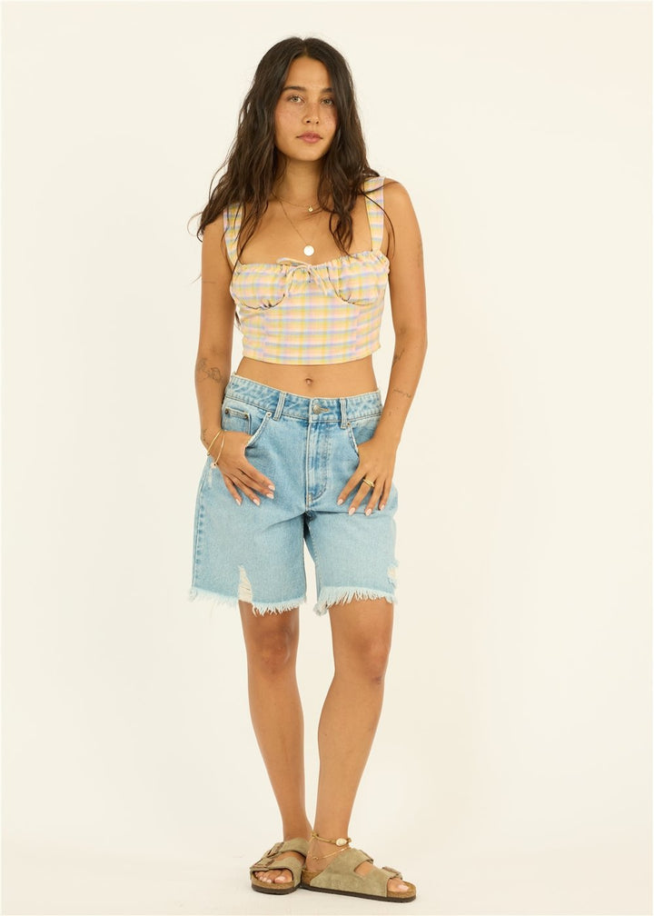 Sun Check Woven Tank