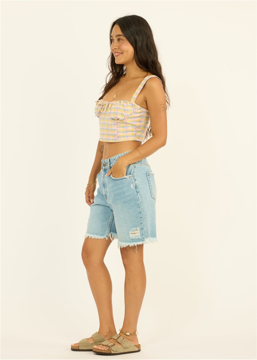 Sun Check Woven Tank