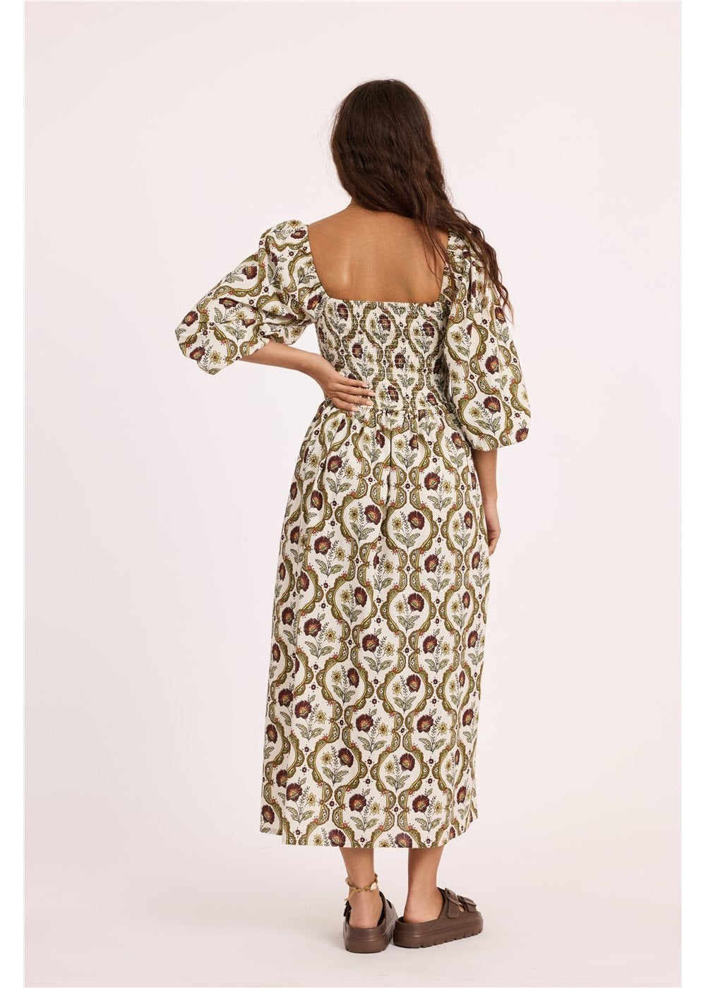 Floral Folks Ls Woven Dress