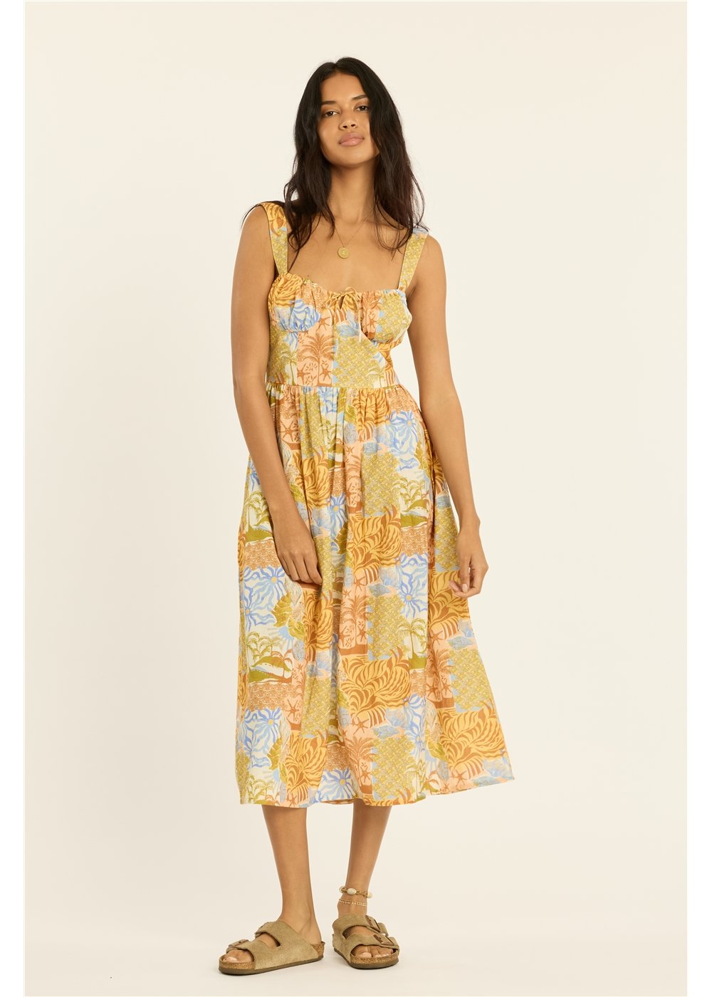 Des Tropiques Woven Tank Midi Dress
