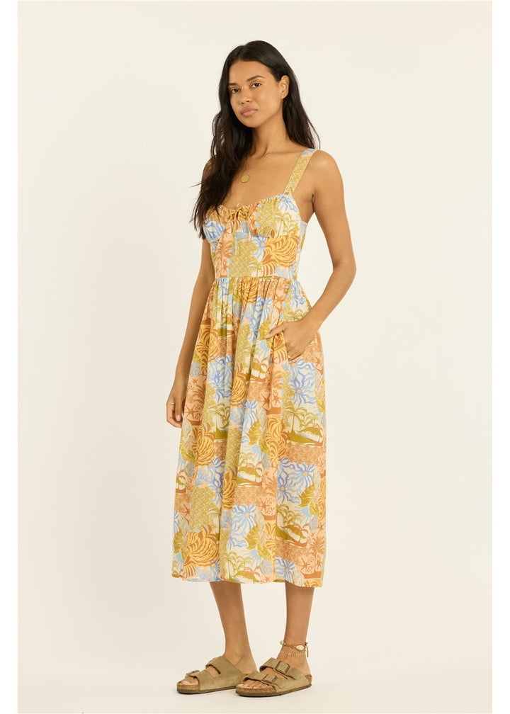 Des Tropiques Woven Tank Midi Dress
