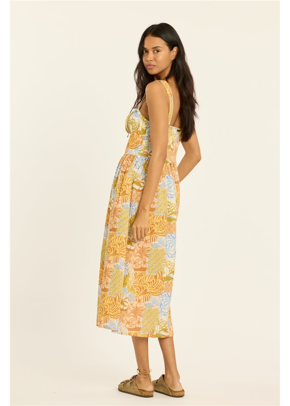 Des Tropiques Woven Tank Midi Dress