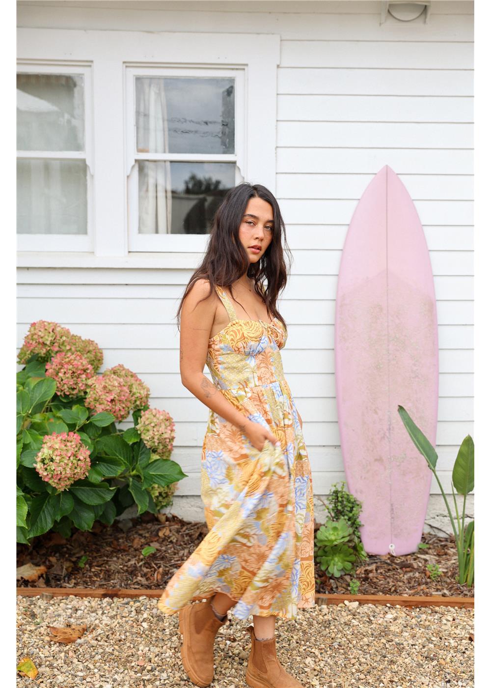 Des Tropiques Woven Tank Midi Dress