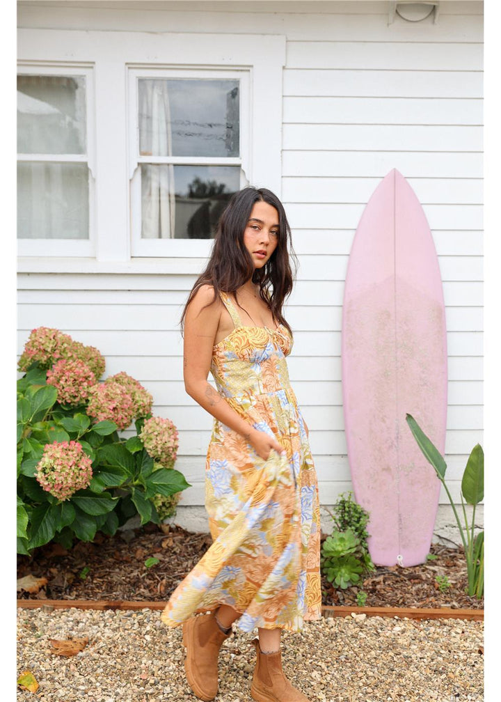 Des Tropiques Woven Tank Midi Dress