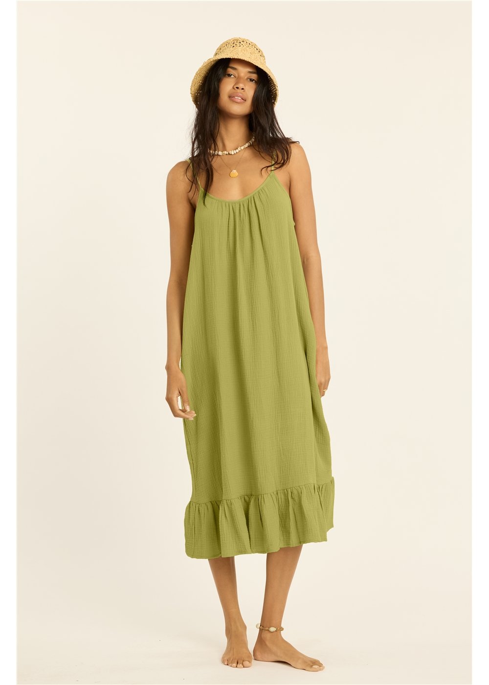 Beach Cruiser Woven Midi Tank Dress
