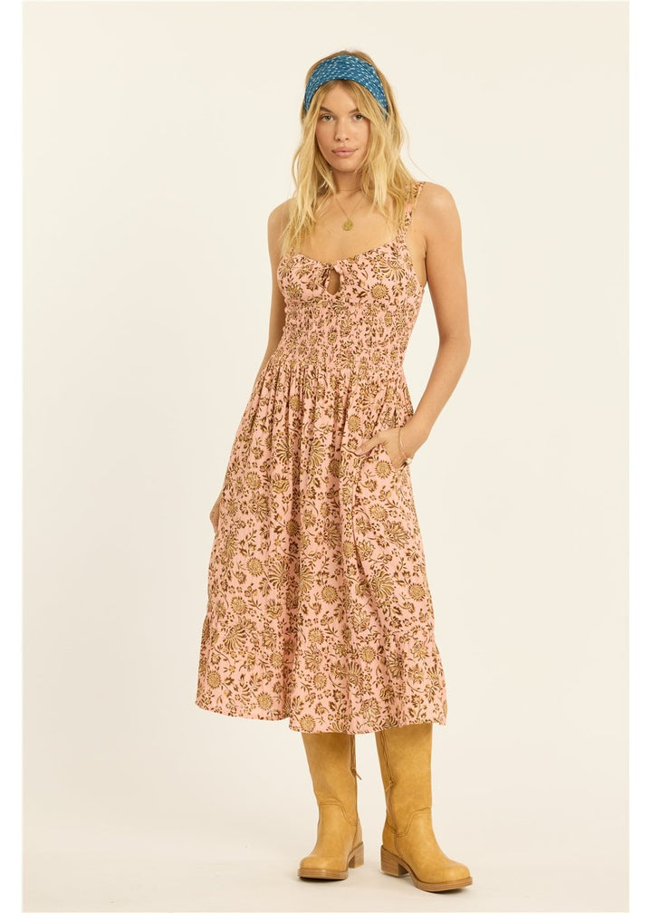 Blissout Out Bloom Woven Midi Tank Dress