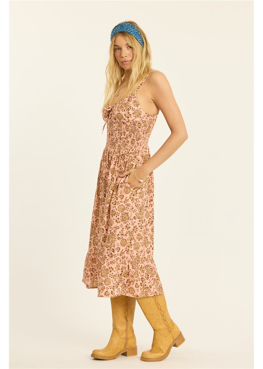 Blissout Out Bloom Woven Midi Tank Dress