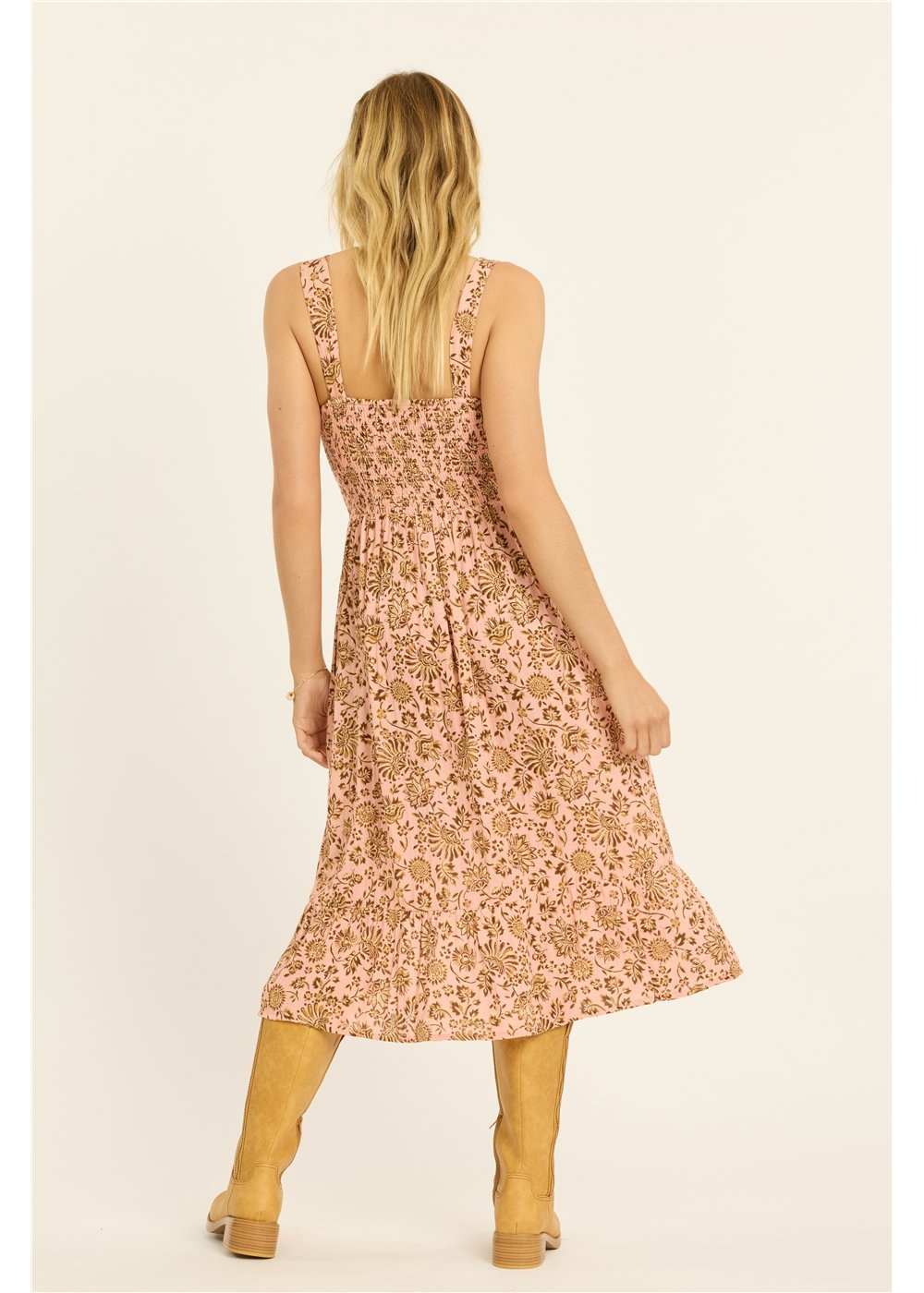 Blissout Out Bloom Woven Midi Tank Dress