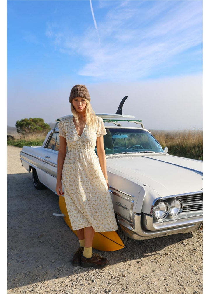 Field Trip Floral Midi Ss Woven Dress