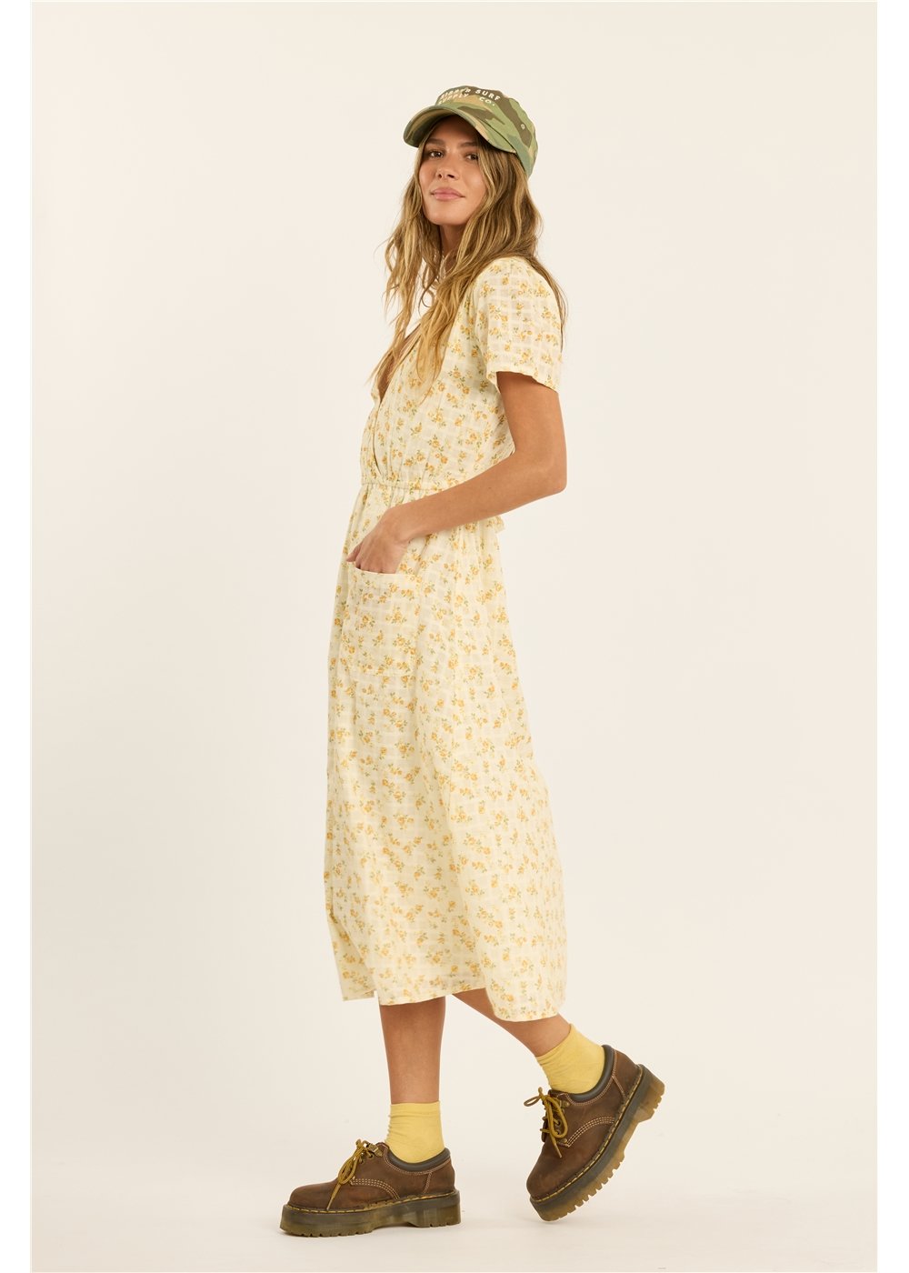 Field Trip Floral Midi Ss Woven Dress