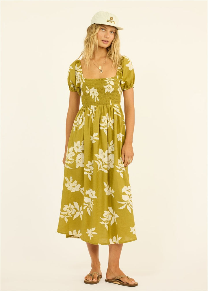 Moss Amor Woven Midi Dress
