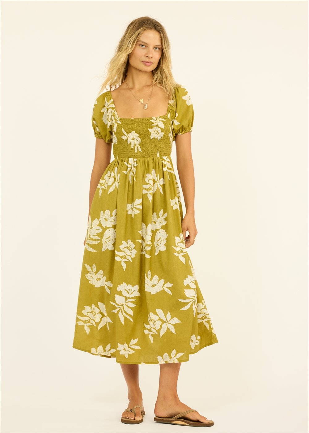 Moss Amor Woven Midi Dress