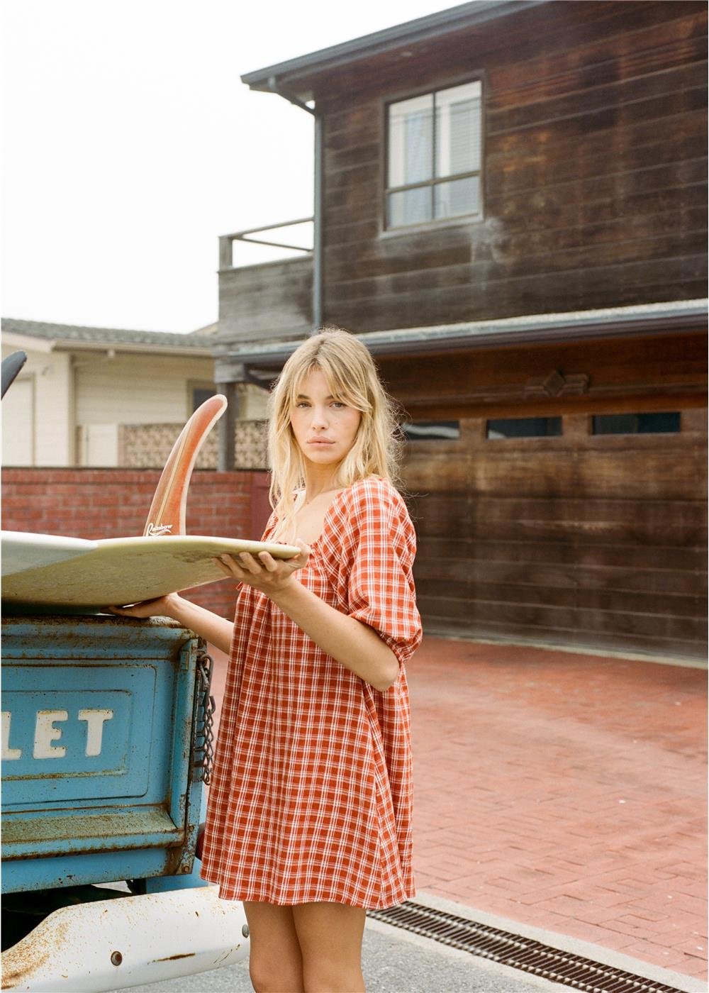 Coastal Trail Woven Ss Mini Dress