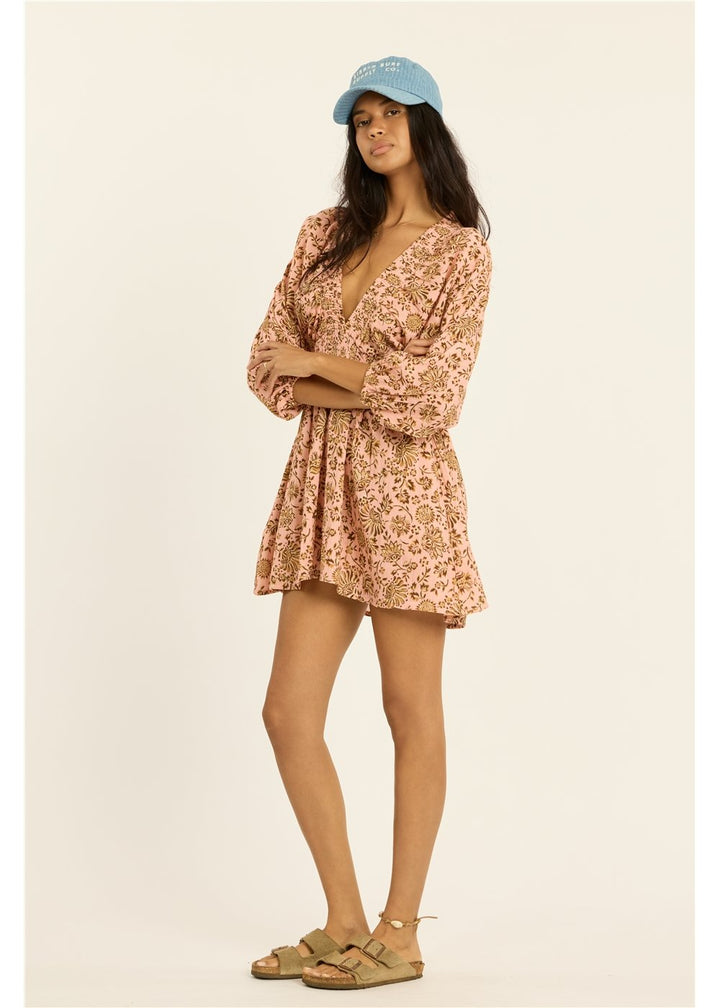 Wave Goddess Mini Long Sleeve Woven Dress