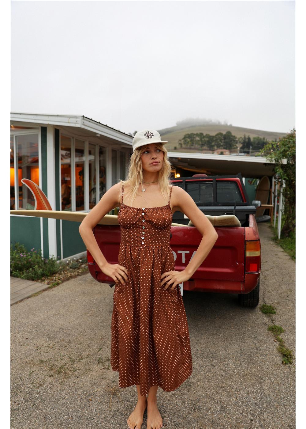 On The Dot Woven Midi Tank Dress