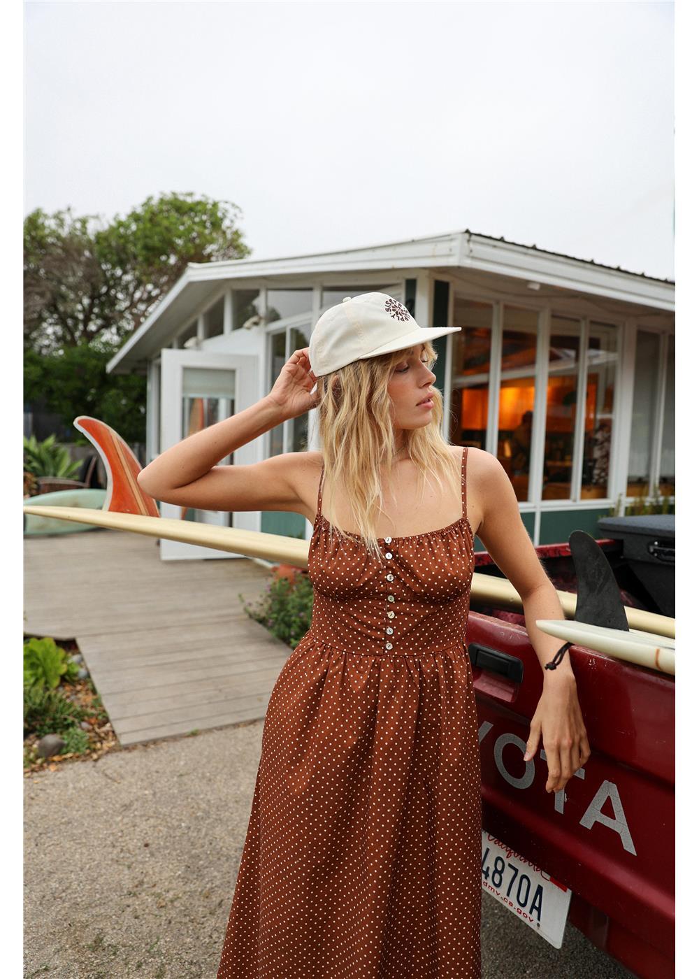 On The Dot Woven Midi Tank Dress