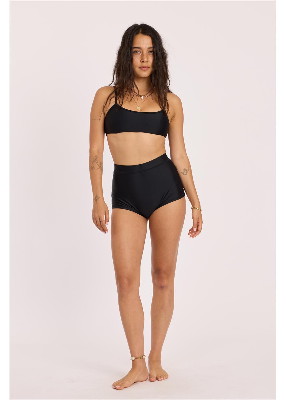 Seeker Solid Hig Waist Short Swim Bottom