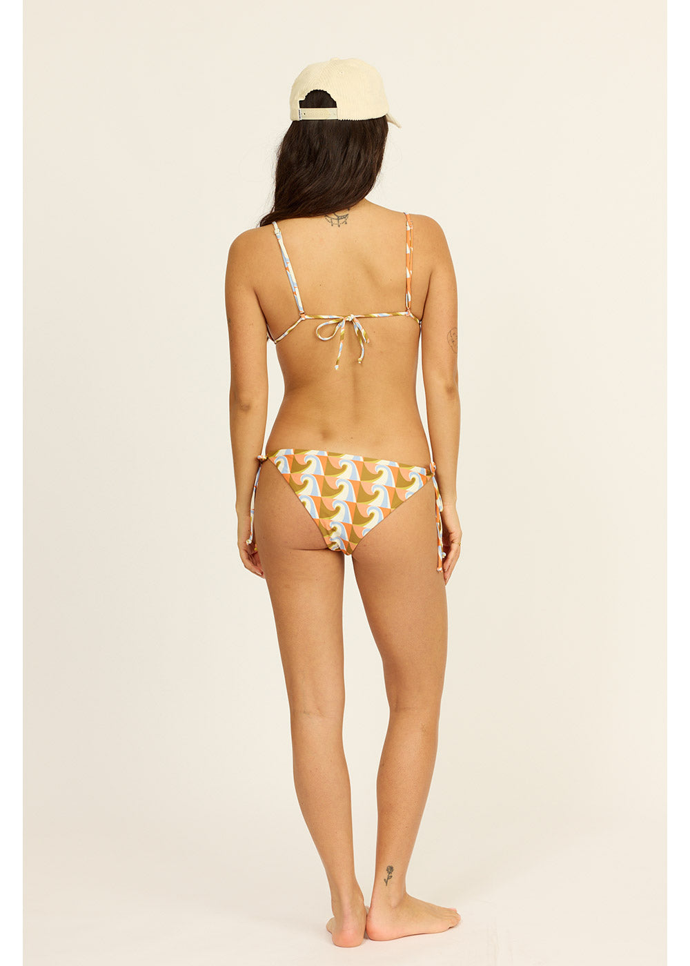 Wave Check Triangle Swim Top