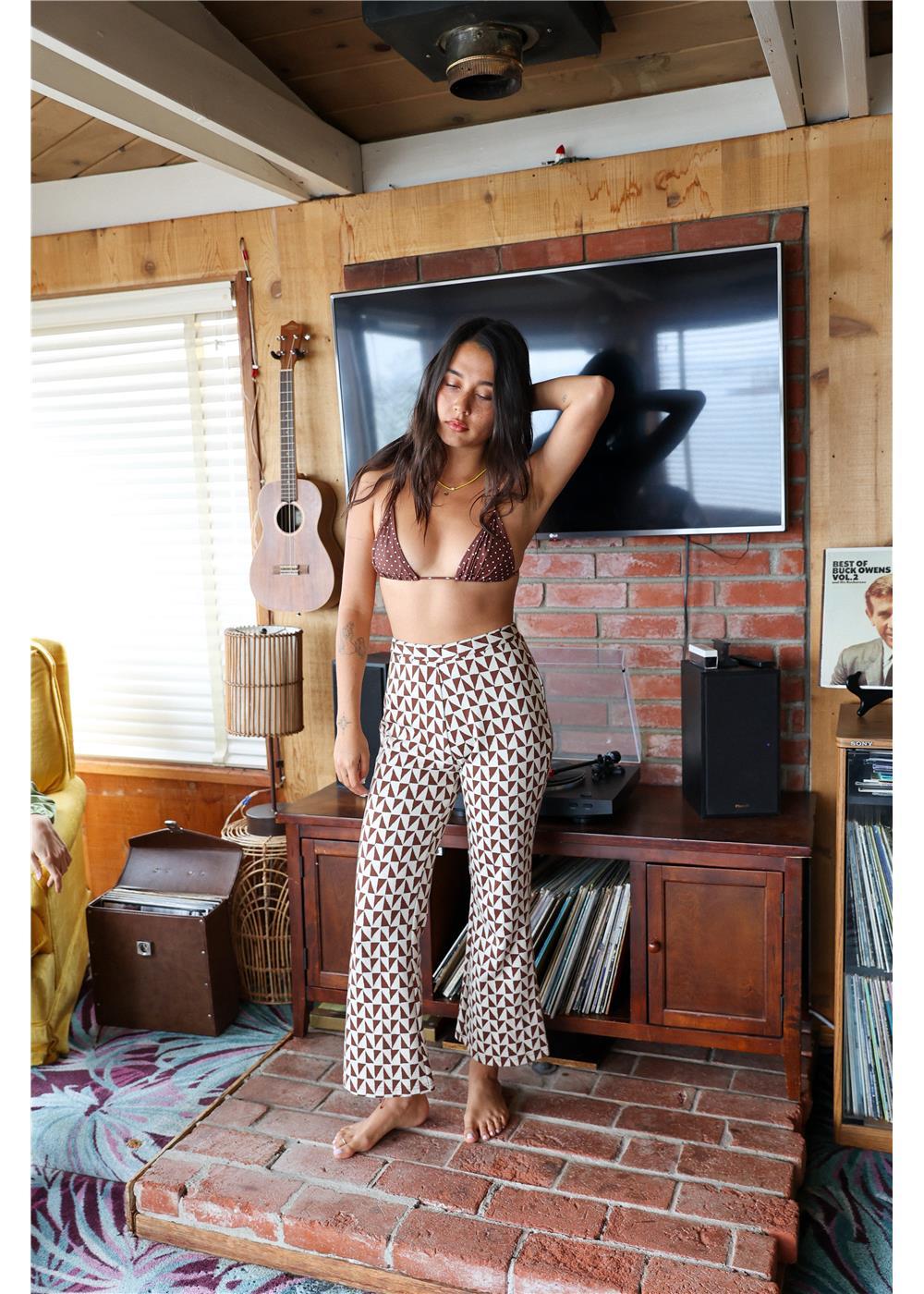 On The Dot Triangle Swim Top