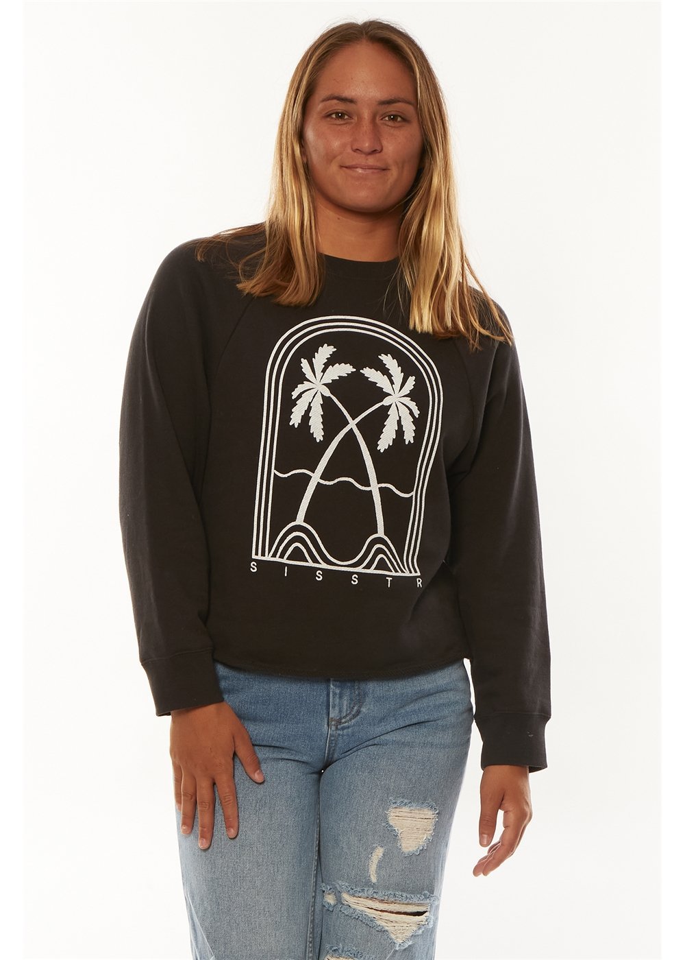 Palms Ls Fleece Crew - Sisstrevolution
